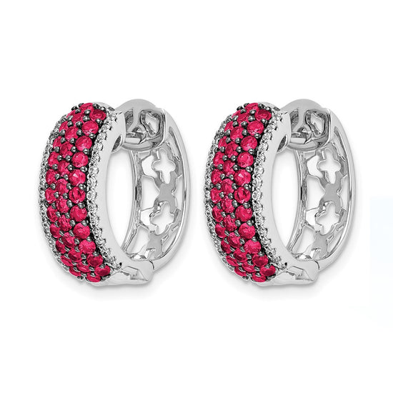 Diamond & Gemstone Hinged Hoop Earrings