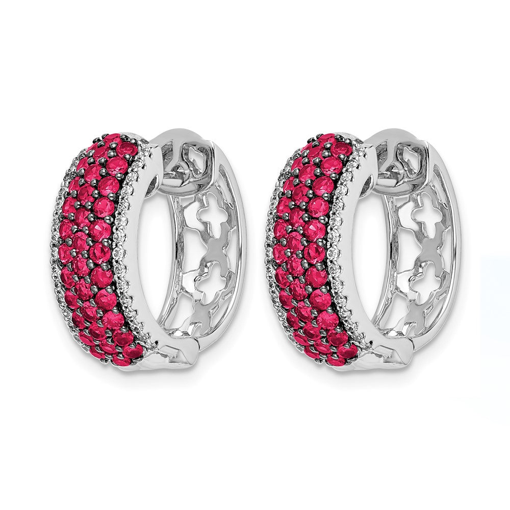 Diamond & Gemstone Hinged Hoop Earrings