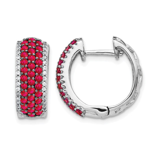 Diamond & Gemstone Hinged Hoop Earrings