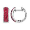 Diamond & Gemstone Hinged Hoop Earrings