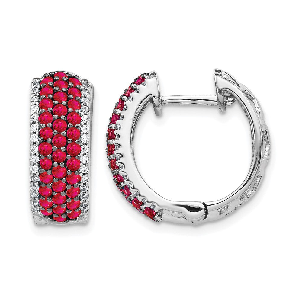 Diamond & Gemstone Hinged Hoop Earrings