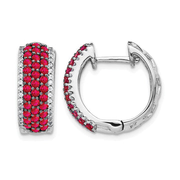 Diamond & Gemstone Hinged Hoop Earrings