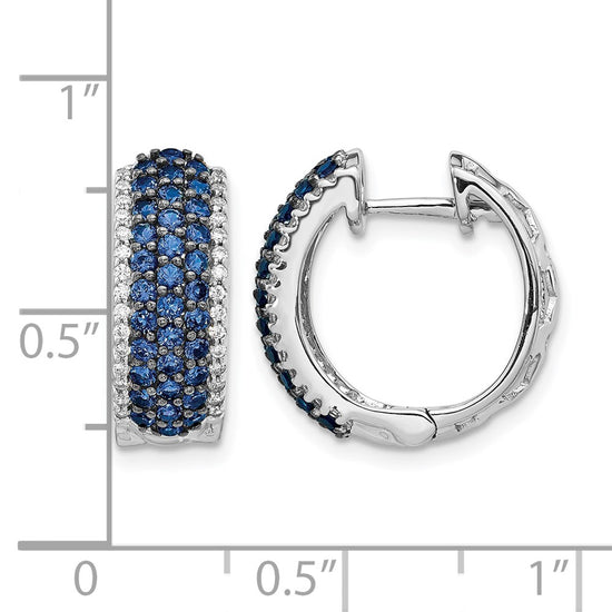 Diamond & Gemstone Hinged Hoop Earrings