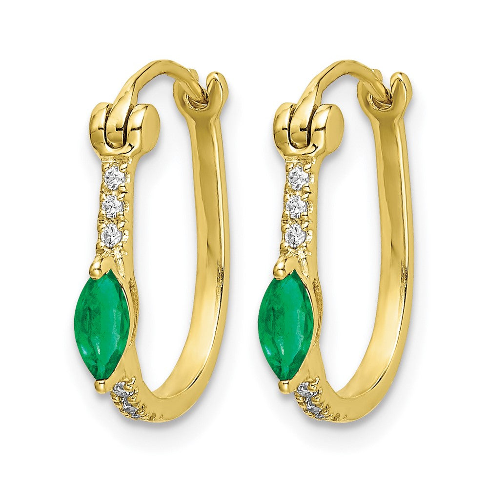 Diamond & Gemstone Hinged Hoop Earrings