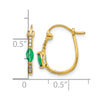 10k 1/20ct Diamond and Emerald Hinged Hoop Earrings