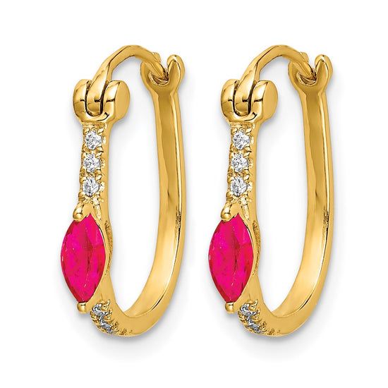 Diamond & Gemstone Hinged Hoop Earrings