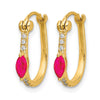 Diamond & Gemstone Hinged Hoop Earrings