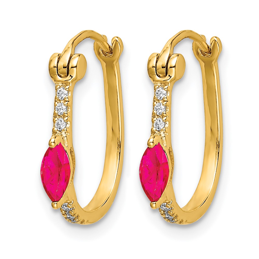 Diamond & Gemstone Hinged Hoop Earrings