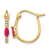 Diamond & Gemstone Hinged Hoop Earrings