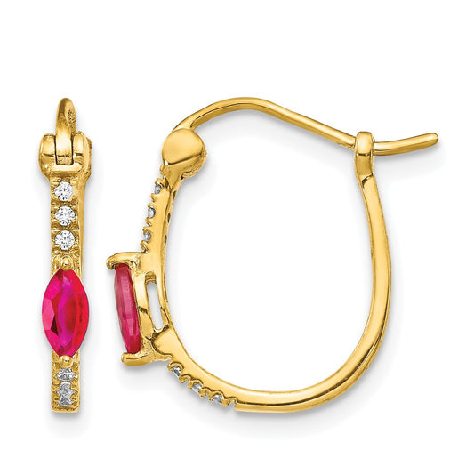 Diamond & Gemstone Hinged Hoop Earrings