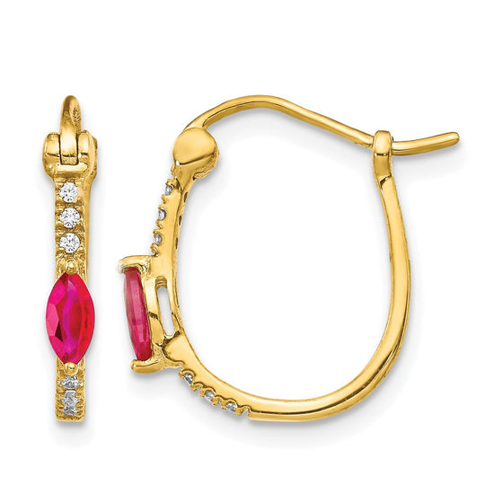 Diamond & Gemstone Hinged Hoop Earrings