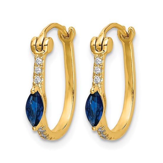 Diamond & Gemstone Hinged Hoop Earrings
