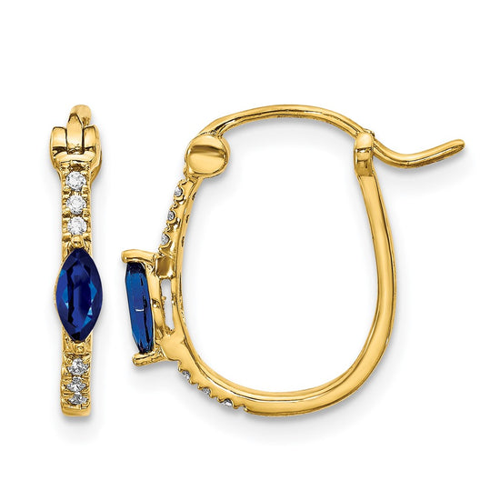 Diamond & Gemstone Hinged Hoop Earrings