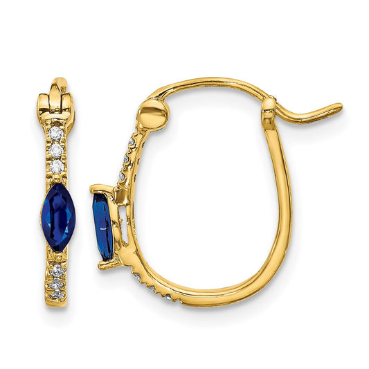 Diamond & Gemstone Hinged Hoop Earrings