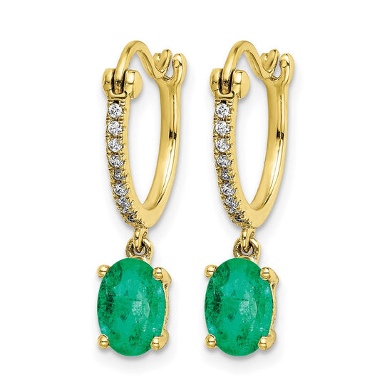 Diamond & Gemstone Dangle Hoop Earrings