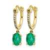 Diamond & Gemstone Dangle Hoop Earrings