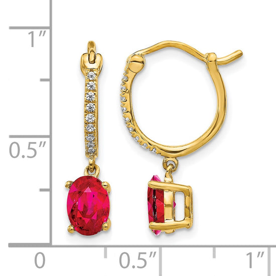 Diamond & Gemstone Dangle Hoop Earrings