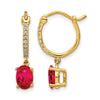 Diamond & Gemstone Dangle Hoop Earrings