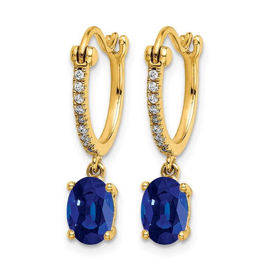 Diamond & Gemstone Dangle Hoop Earrings