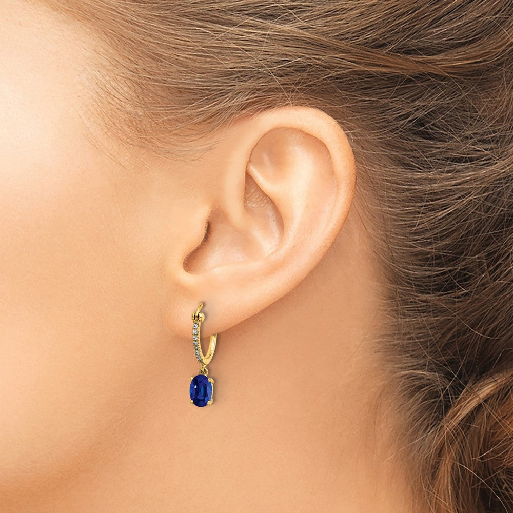 Diamond & Gemstone Dangle Hoop Earrings