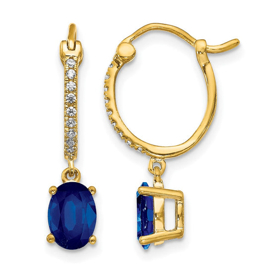Diamond & Gemstone Dangle Hoop Earrings