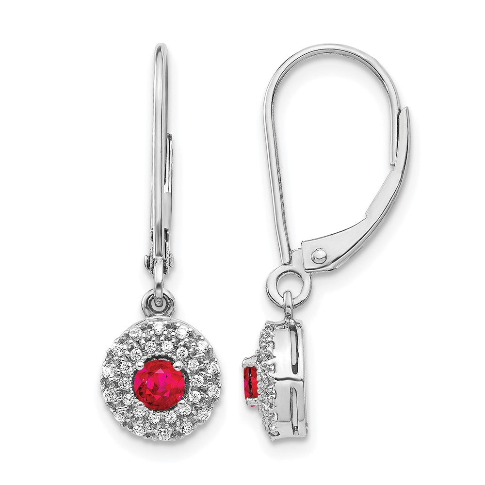 Diamond & Gemstone Leverback Earrings