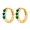 Heart Gemstone Hinged Hoop Earrings