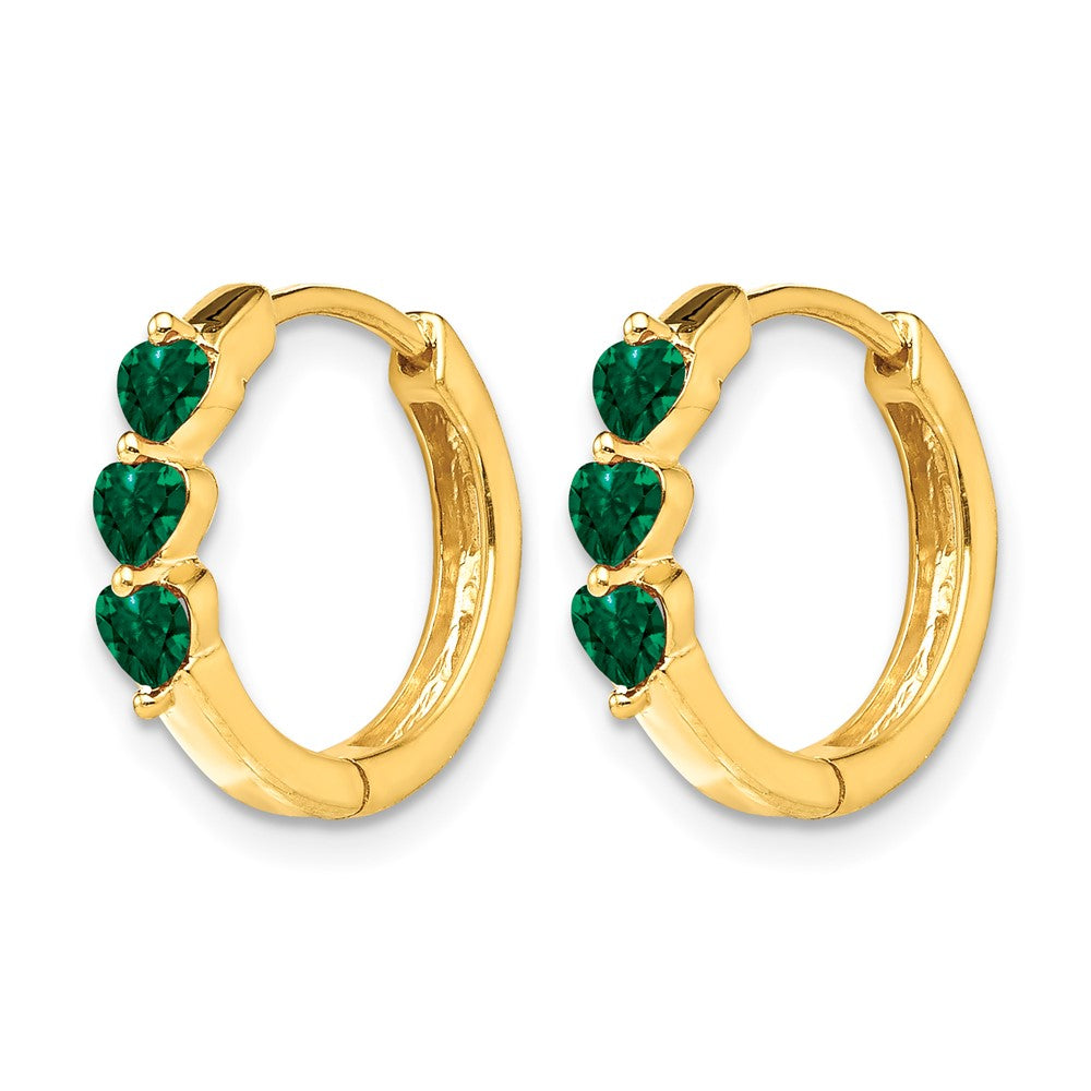 Heart Gemstone Hinged Hoop Earrings