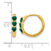 Heart Gemstone Hinged Hoop Earrings