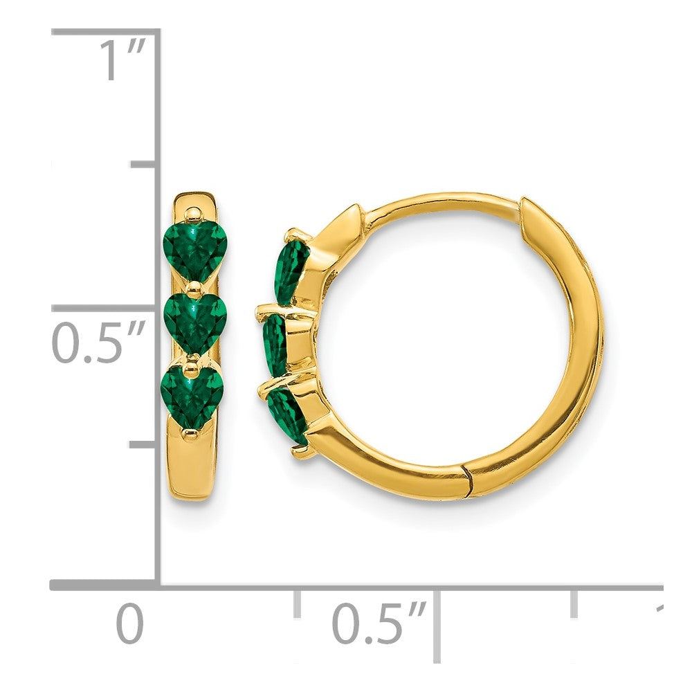 Heart Gemstone Hinged Hoop Earrings