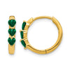 Heart Gemstone Hinged Hoop Earrings