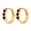 Heart Gemstone Hinged Hoop Earrings