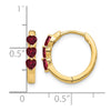 Heart Gemstone Hinged Hoop Earrings