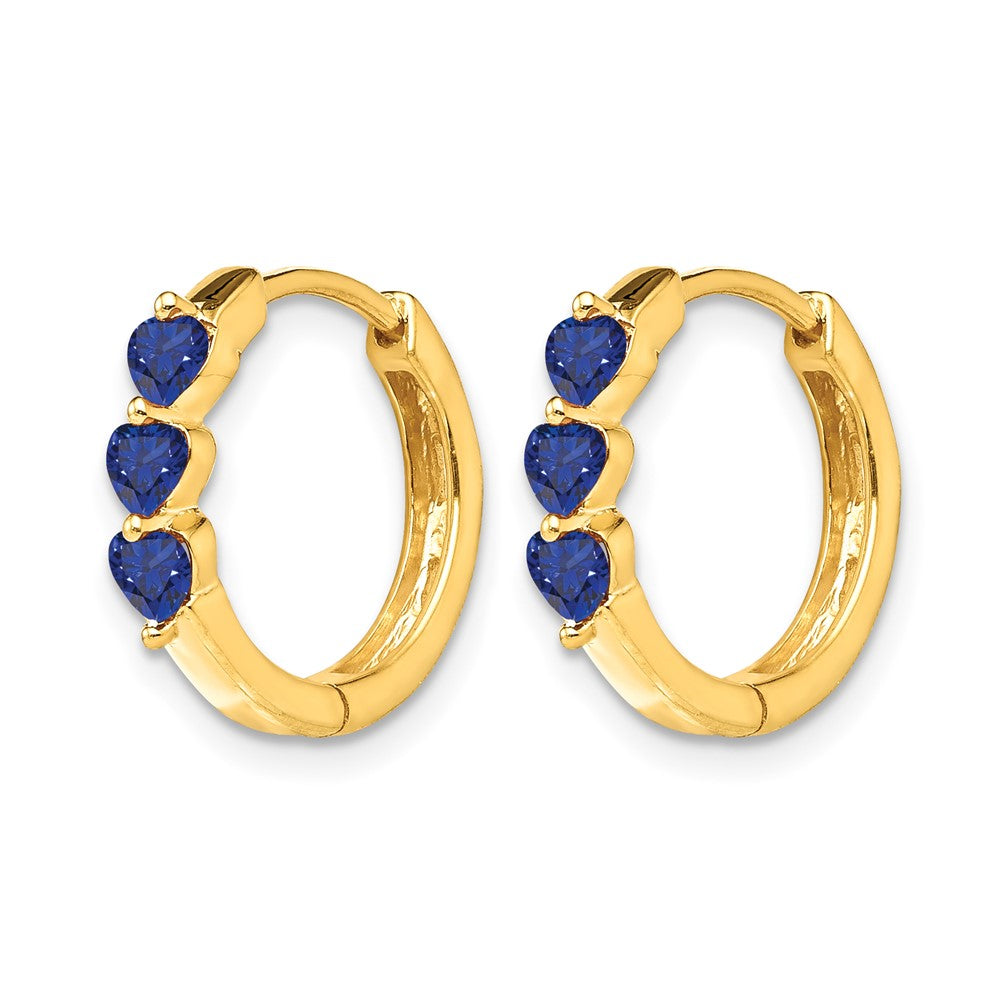 Heart Gemstone Hinged Hoop Earrings