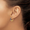 Heart Gemstone Hinged Hoop Earrings
