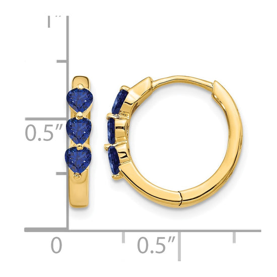 Heart Gemstone Hinged Hoop Earrings