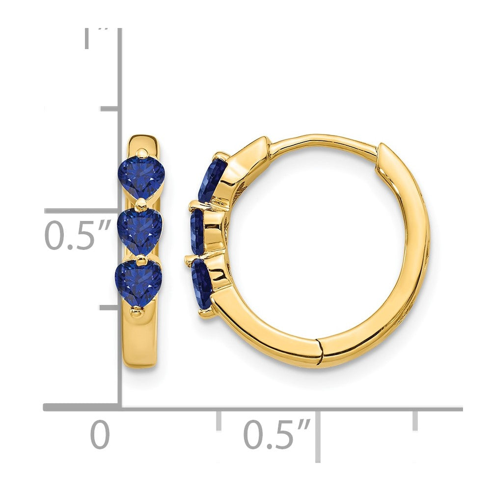 Heart Gemstone Hinged Hoop Earrings