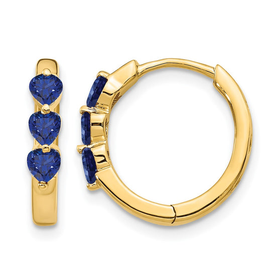 Heart Gemstone Hinged Hoop Earrings