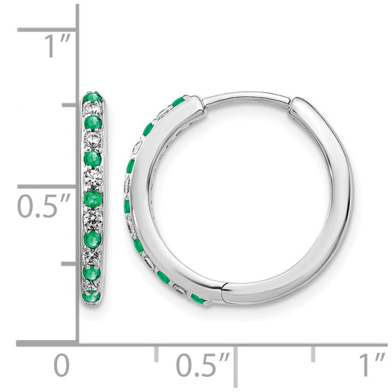 Diamond & Gemstone Hinged Hoop Earrings
