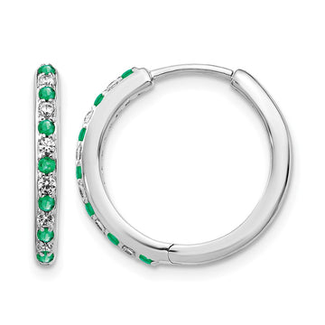 Diamond & Gemstone Hinged Hoop Earrings