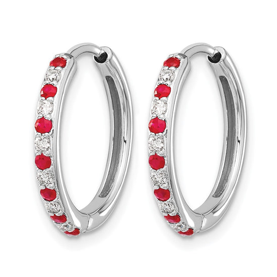 Diamond & Gemstone Hinged Hoop Earrings