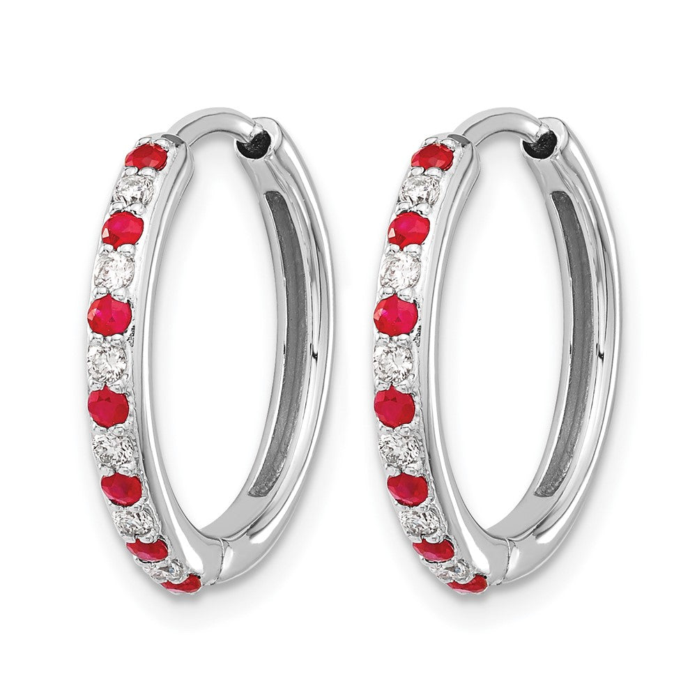 Diamond & Gemstone Hinged Hoop Earrings
