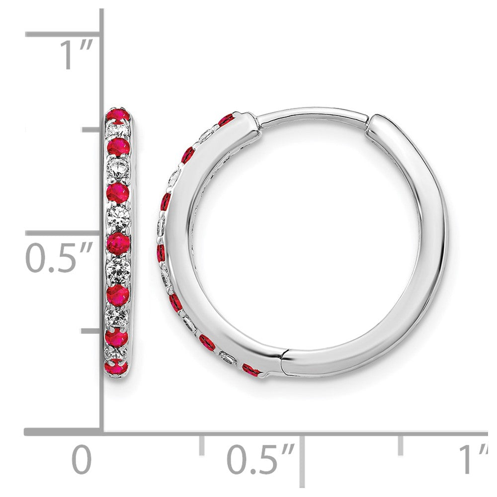 Diamond & Gemstone Hinged Hoop Earrings