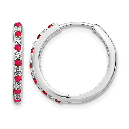 Diamond & Gemstone Hinged Hoop Earrings