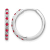 Diamond & Gemstone Hinged Hoop Earrings