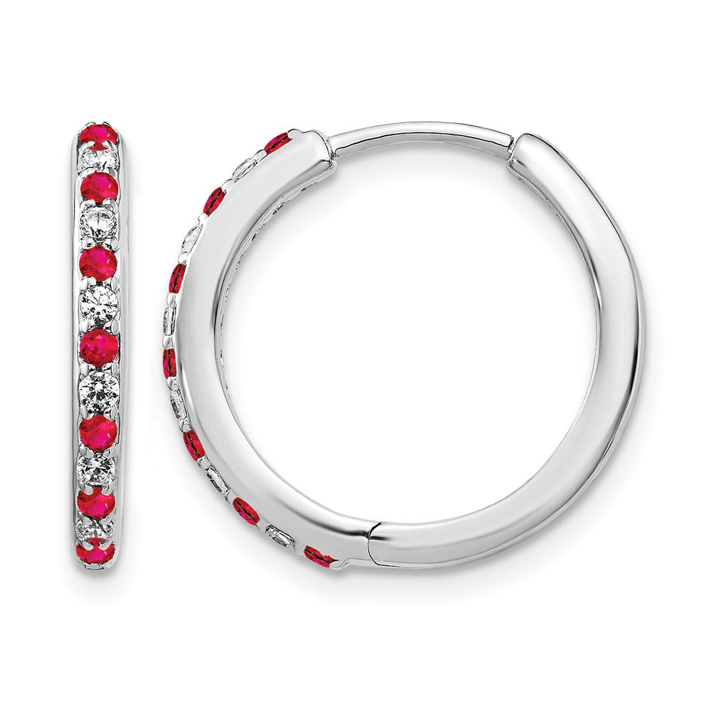 Diamond & Gemstone Hinged Hoop Earrings