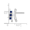 14k White Gold Princess Sapphire and Diamond Post Earrings