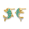 Gemstone & Diamond Dolphin Post Earrings