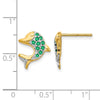 Gemstone & Diamond Dolphin Post Earrings