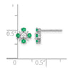 14k White Gold .01 carat Lab Grown Diamond VS/SI+ G+ and Created Emerald Complete Fashion Post Earrings